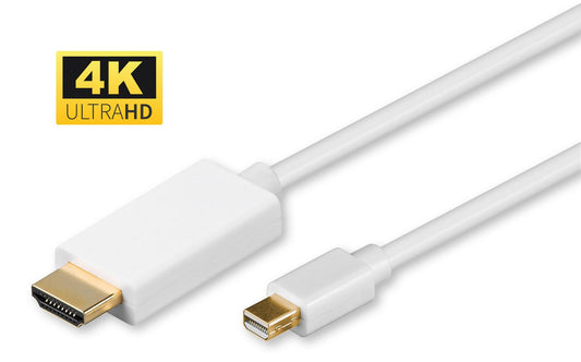 MicroConnect MDPHDMI1-4K Mini DisplayPort 1.2 to HDMI Cable – 4K UHD, 1m, White