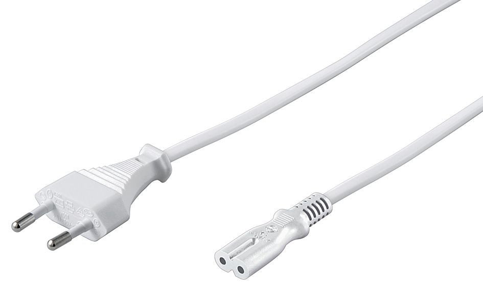 MicroConnect PE030720W Power Cable White 2m Type C to C7 Coupler 250V 2.5A