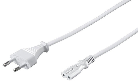 MicroConnect PE030710W Power Cable 1m White Type C to C7 Coupler 250V 2.5A