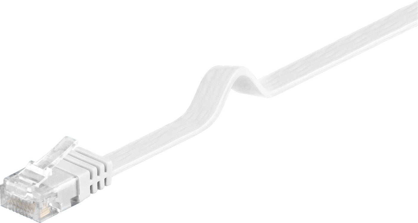 MicroConnect V-UTP602W-FLAT Cat6 Flat Network Cable – 2m White U/UTP 10Gbps PVC Jacket