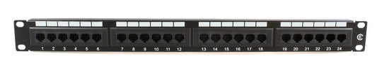 MicroConnect PP-004 1U 24-Port Cat6 Patch Panel – Rack Mount Black