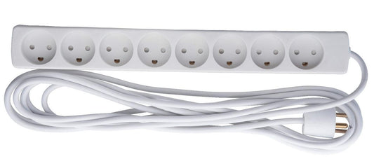 MicroConnect GRU00850WDK 8-Way Power Strip with 5m Cable White Type K