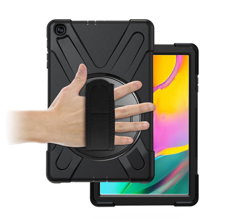 eSTUFF ES681840-BULK Tablet Case – 10.1" Shockproof Cover, 360° Stand, Black