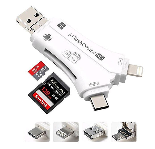 CoreParts MMUSB-UNI-ADAPTER Universal USB Adapter – Lightning/Micro USB/Type-C, White