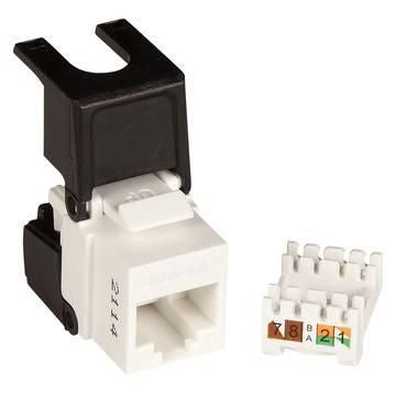Lanview LVN128143 Cat6 Keystone Module – U/UTP RJ-45 Flip Jack Black/White