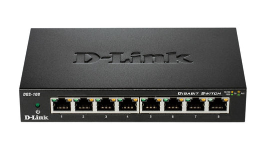 D-Link DGS-108GL/E 8-Port Gigabit Unmanaged Network Switch – Black