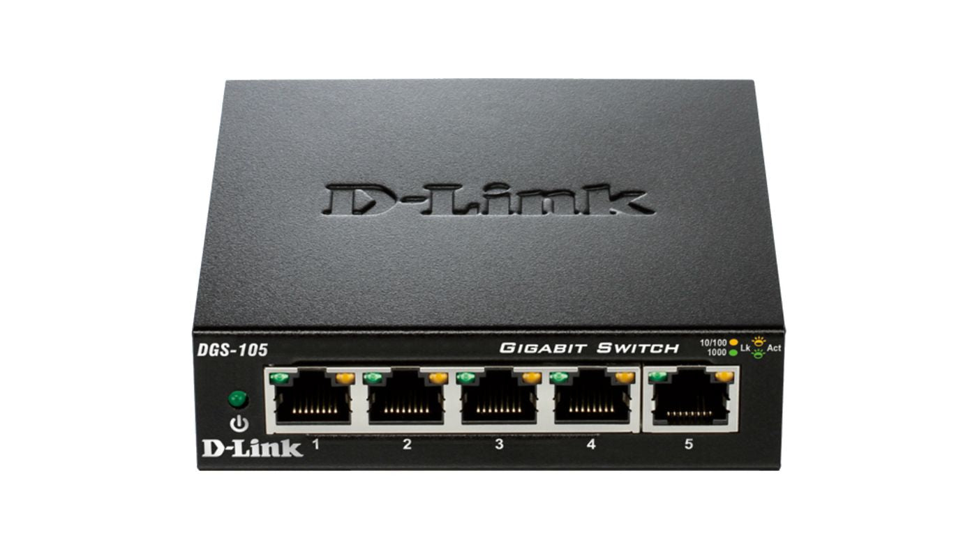 D-Link DGS-105GL/E 5-Port Unmanaged Gigabit Ethernet Network Switch – Black