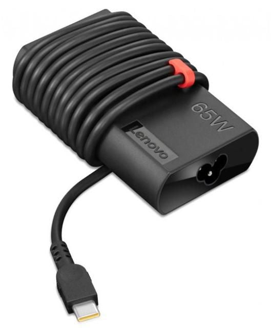 Lenovo 4X20V24678 65W USB-C Power Adapter – Slim, CE Certified, Black