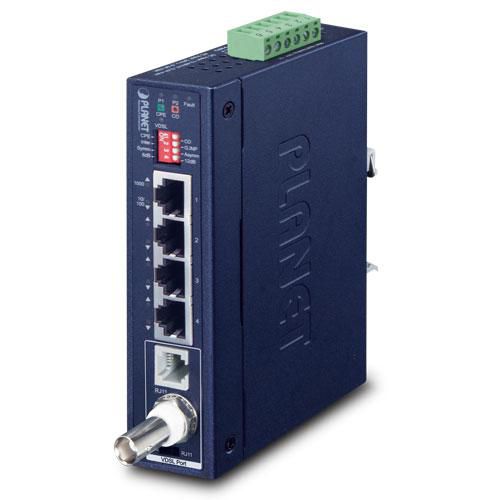 Planet IVC-234GT Industrial 1-Port BNC/RJ11 to 4-Port Gigabit Ethernet Extender