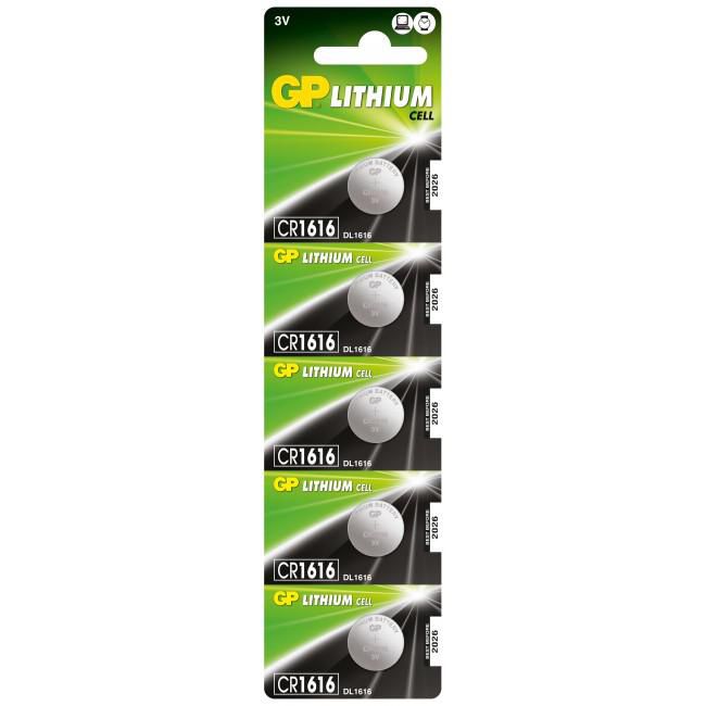 GP 103135 CR1616 Lithium Button Cell Battery – 3V 5-Pack
