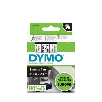DYMO S0720680 Label Making Tape – D1 Black on White 9mm x 7m Polyester