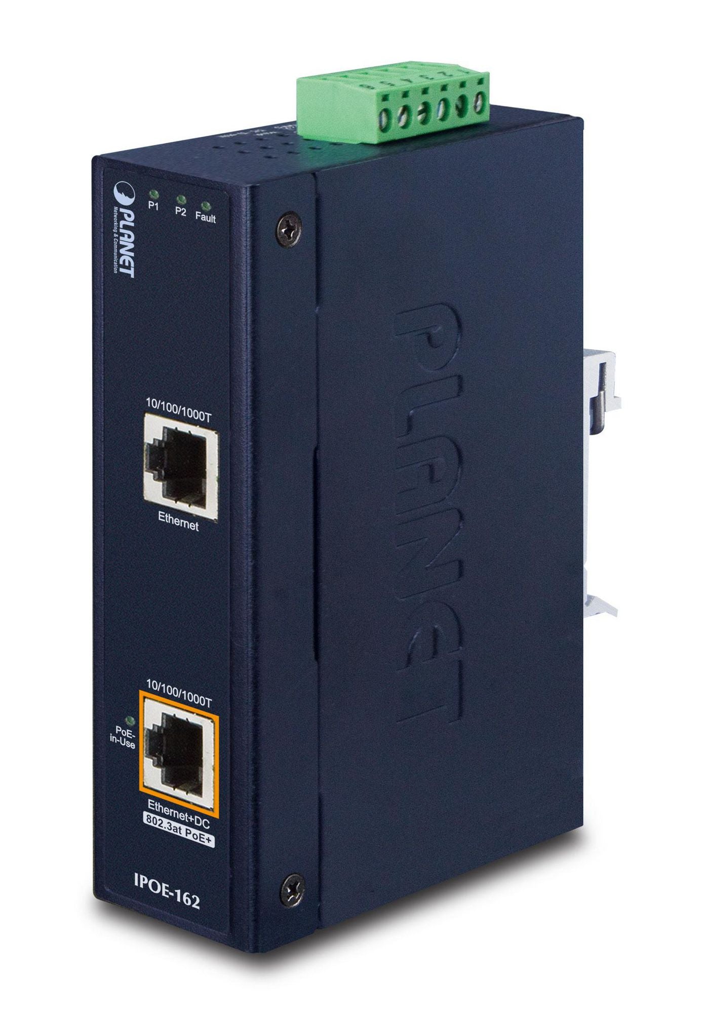 Planet IPOE-162 Industrial Gigabit PoE+ Injector – IEEE 802.3at Mid-span