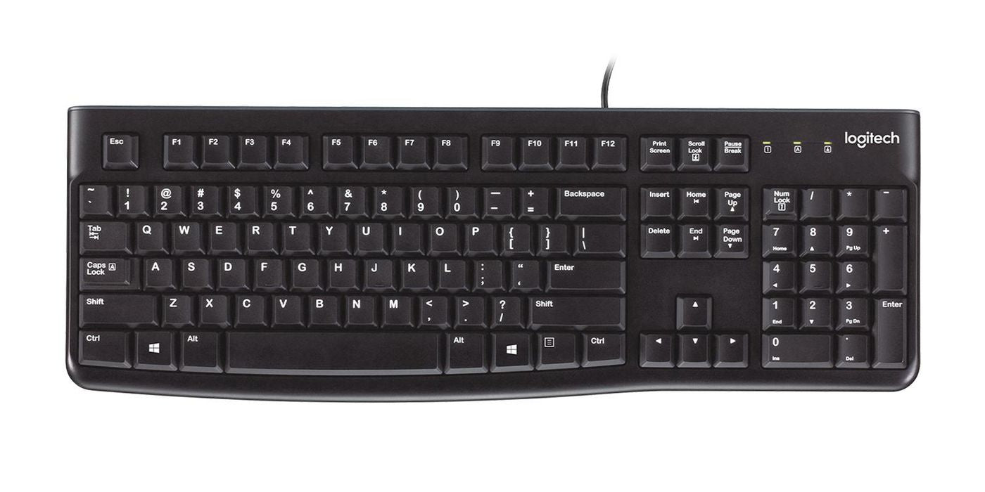 Logitech 920-002524 Keyboard – Wired Full-Size UK Layout, Durable Keys