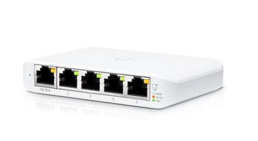 Ubiquiti USW-FLEX-MINI-5 5-Port Gigabit Managed Network Switch PoE White