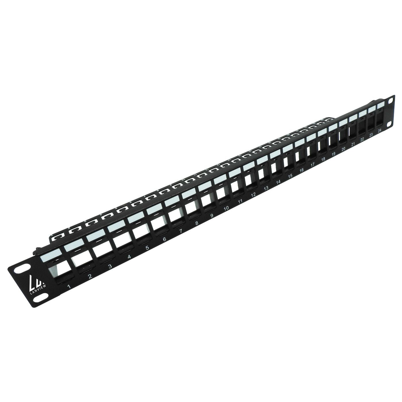 Lanview LVN127596 24-Port 1U Rack Mount Patch Panel – CAT6 RJ-45 Steel