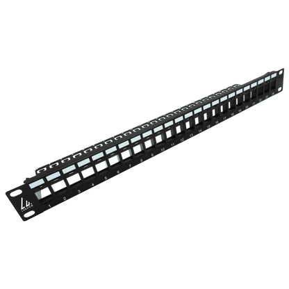 Lanview LVN127596 24-Port 1U Rack Mount Patch Panel – CAT6 RJ-45 Steel