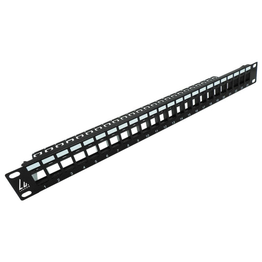 Lanview LVN127596 24-Port 1U Rack Mount Patch Panel – CAT6 RJ-45 Steel