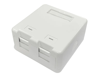 Lanview LVN127767 Outlet Box – 2 x RJ-45 Socket, White, Surface Mount