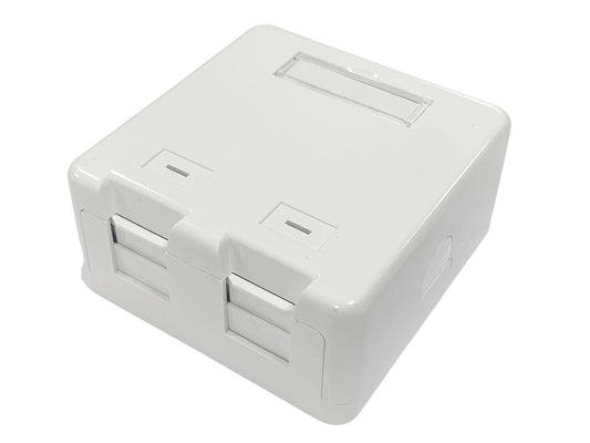 Lanview LVN127767 Outlet Box – 2 x RJ-45 Socket, White, Surface Mount
