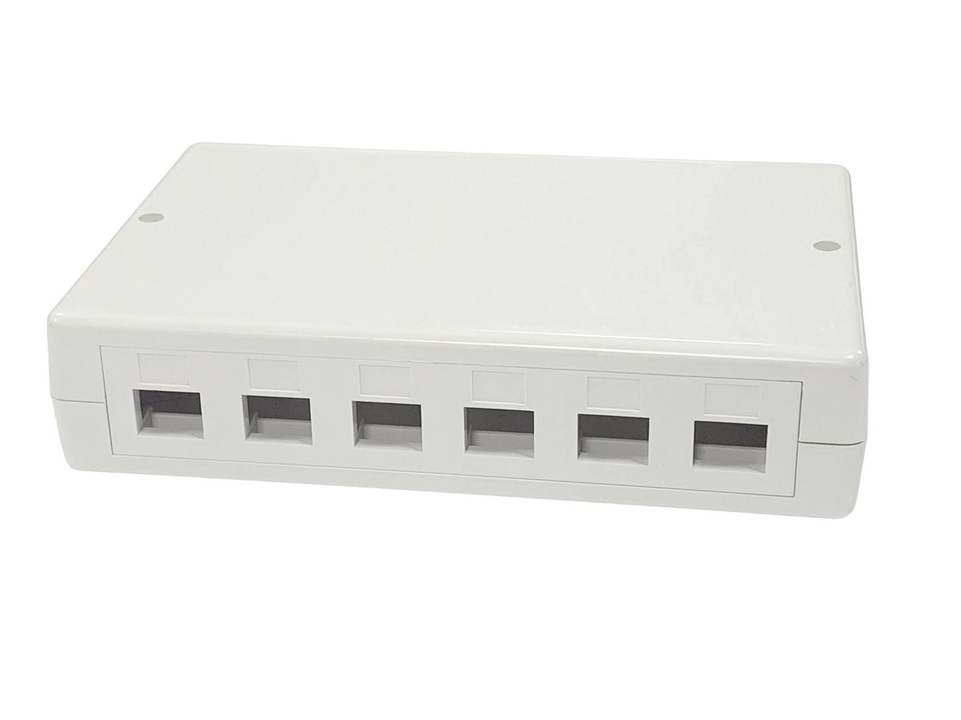 Lanview LVN127774 Patch Panel – 6-Port Surface Mount Box, Wall Mount, White