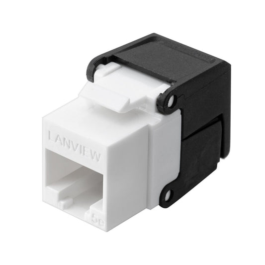 Lanview LVN128076 Cat5e UTP Keystone Module – RJ-45 Flip Jack, Black