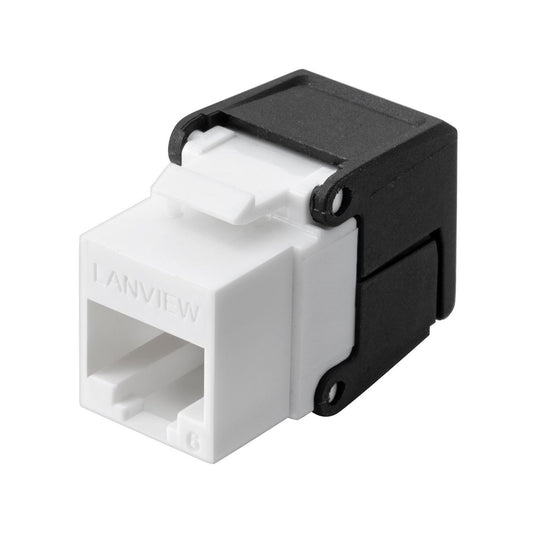 Lanview LVN128078 Cat6 Keystone Module – U/UTP RJ-45 Flip Jack, Black