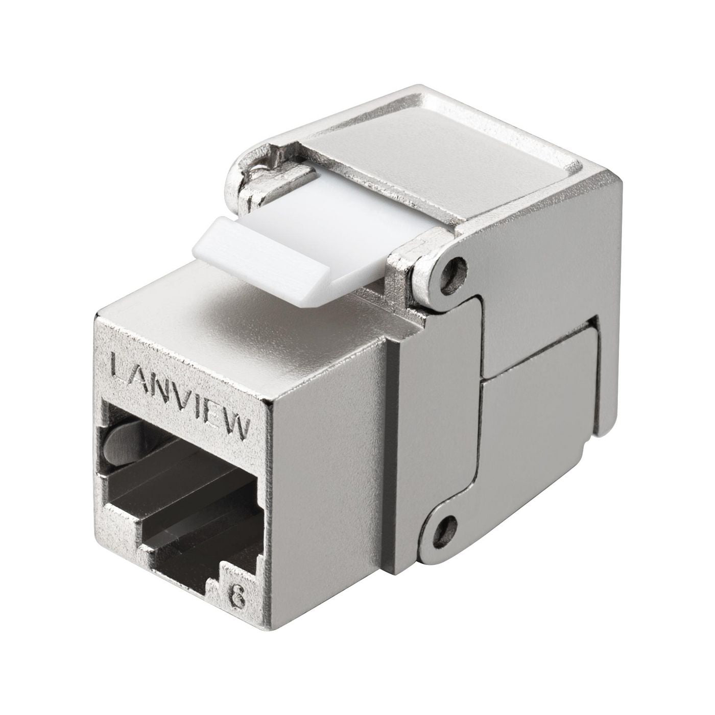 Lanview LVN128082 Cat6 Shielded Keystone Module – RJ-45 Flip Jack, Metallic