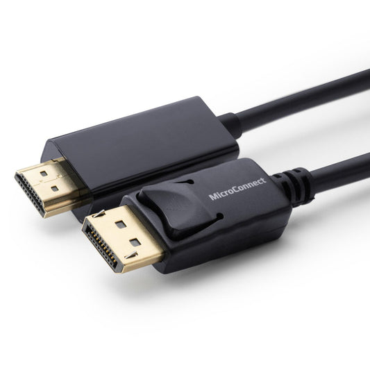 MicroConnect MC-DP-HDMI-050 DisplayPort 1.2 to HDMI Cable 0.5m – Gold-Plated, Full HD 1080p