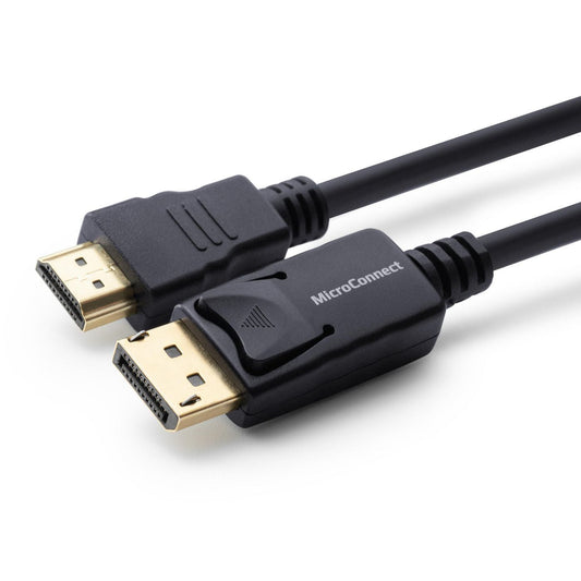 MicroConnect MC-DP-HDMI-1000 DisplayPort 1.2 to HDMI Cable 10m – Full HD, Gold-Plated, HDR, 25-Year Warranty