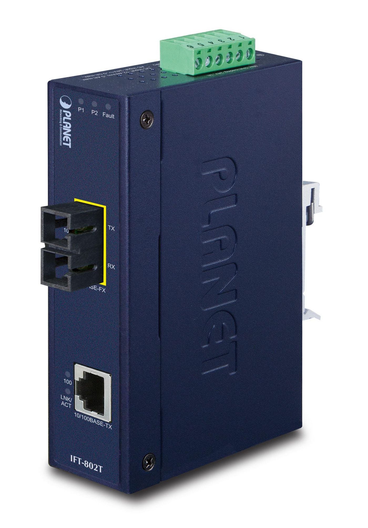 Planet IFT-802T Industrial Media Converter – 10/100Base-TX to 100Base-FX, 2km