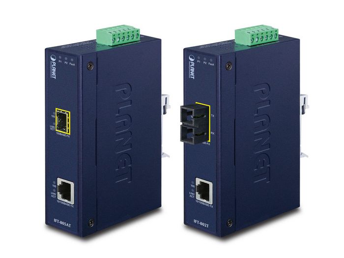 Planet IFT-802T Industrial Media Converter – 10/100Base-TX to 100Base-FX, 2km
