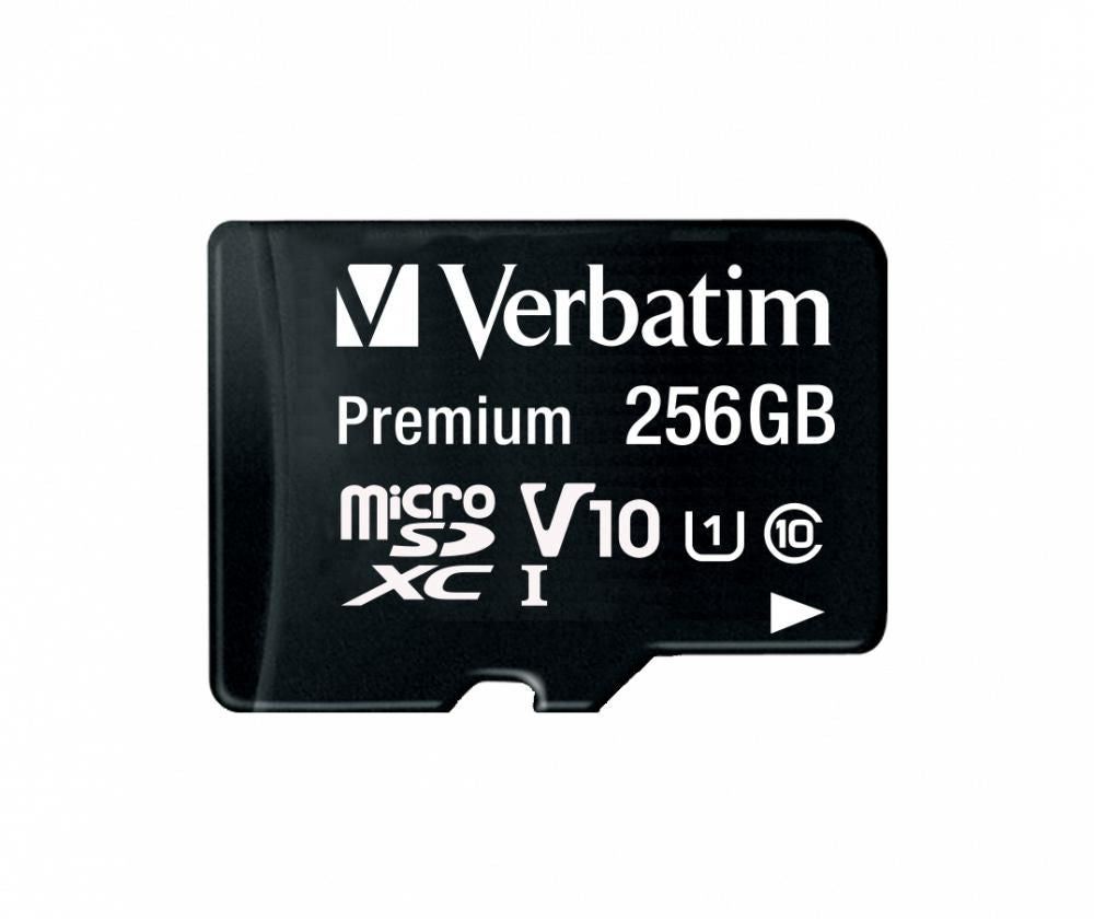 Verbatim 44087 MicroSDXC Memory Card – 256GB UHS-I Class 10, 90MB/s