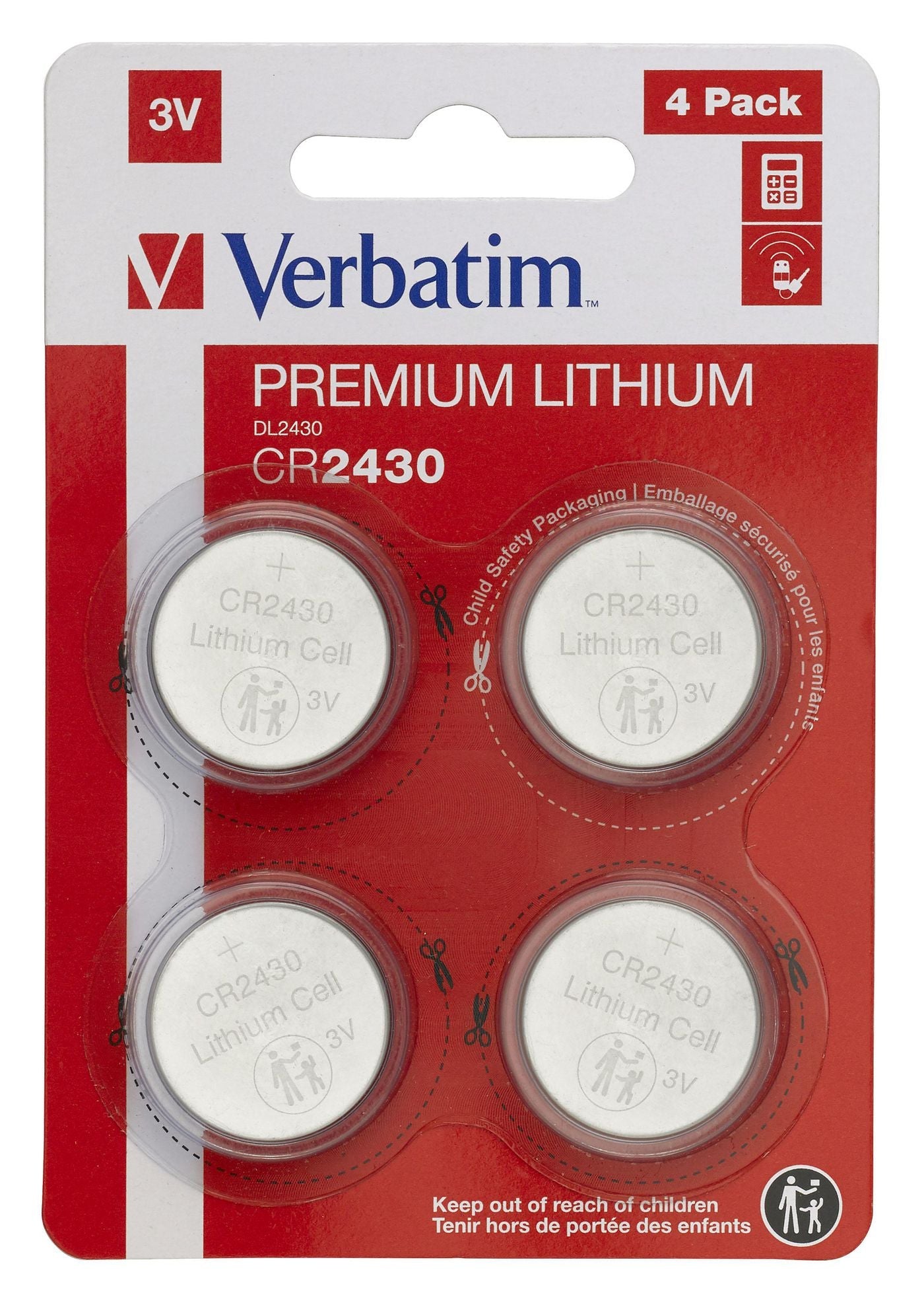 Verbatim 49534 CR2430 Single-use Lithium Battery 3V 4-Pack