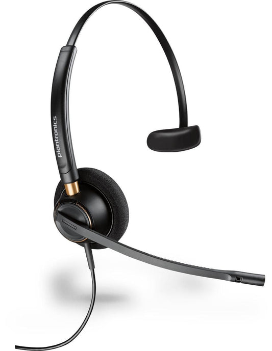 Poly 89433-01 Monaural Headset – Noise-Cancelling, 100-6800Hz, Black