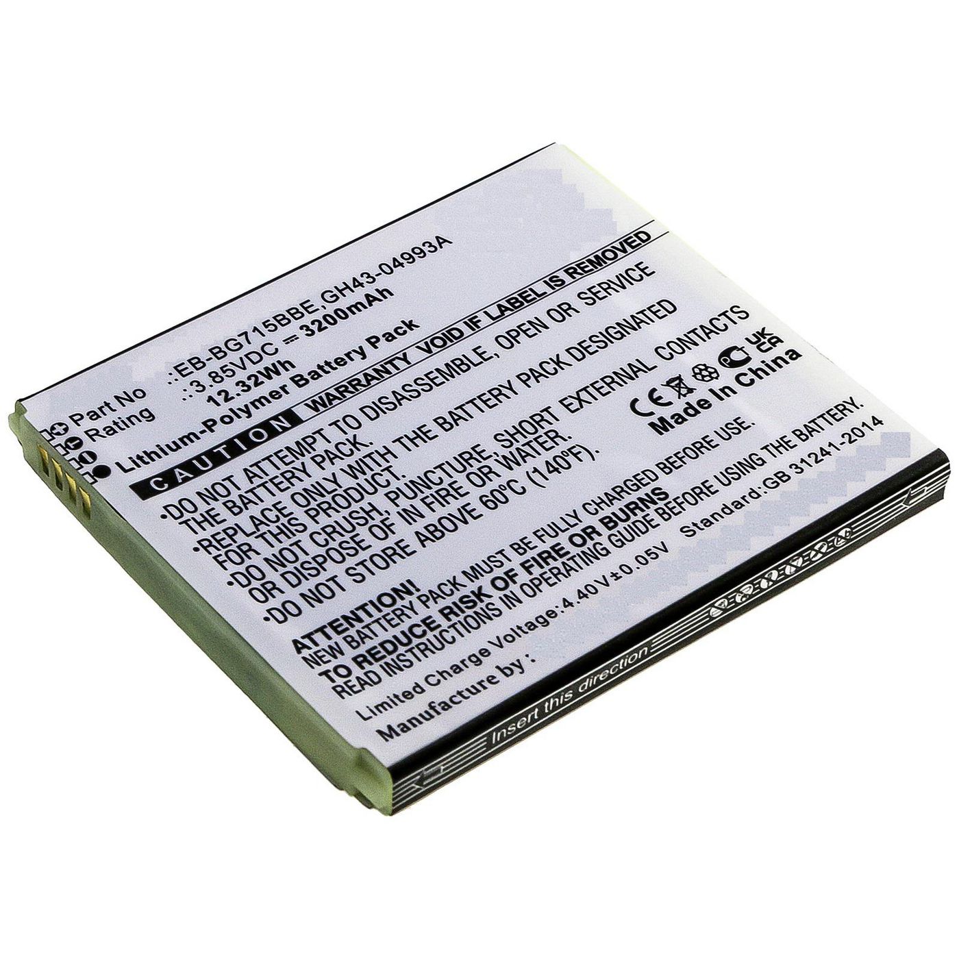 CoreParts MBXSA-BA0193 Battery – Mobile Phone 12.32Wh 3.85V 3200mAh Li-Pol Black