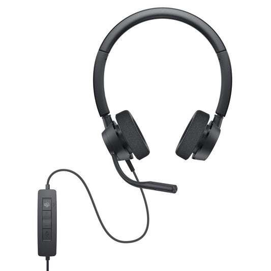 Dell WH3022 Pro Stereo Wired Headset – Black, USB, Head-band