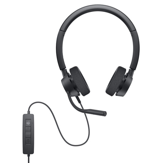 Dell DELL-WH3022 Wired Stereo On-Ear Headset USB-A