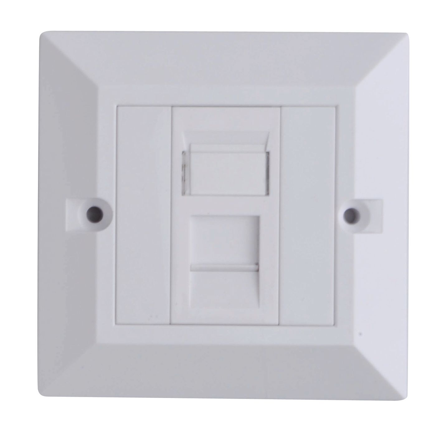 Lanview LVN126188UK Outlet Box – Single Gang CAT6 Faceplate White 86x86mm