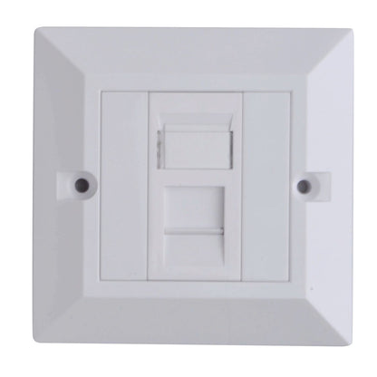Lanview LVN126188UK Outlet Box – Single Gang CAT6 Faceplate White 86x86mm