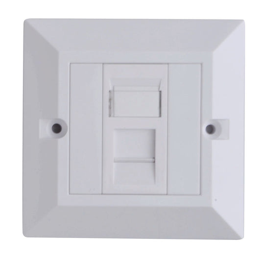 Lanview LVN126188UK Outlet Box – Single Gang CAT6 Faceplate White 86x86mm