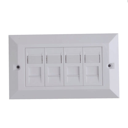 Lanview LVN126188UK-4 4-Port RJ-45 Outlet Box – White CAT6 Faceplate