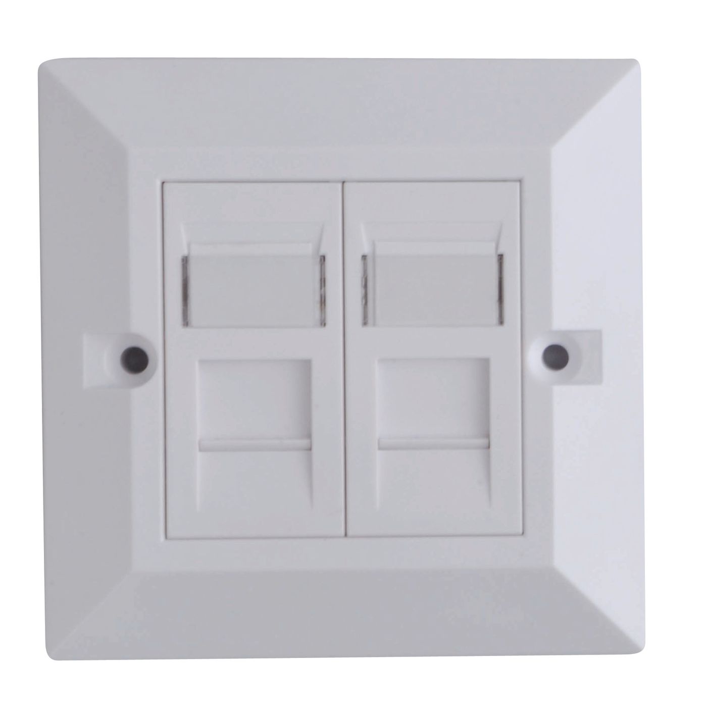 Lanview LVN126188UK-2 Outlet Box – CAT6 Dual Gang UK Type 86x86mm