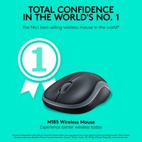 Logitech 910-002239 Wireless Mouse M185 Blue – Compact Ambidextrous