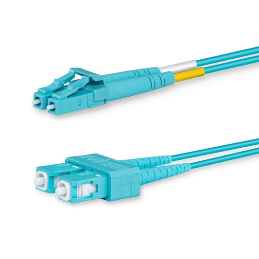 Lanview LVO231479 5m OM3 Fibre Optic Cable – LC to SC, Aqua, LSZH