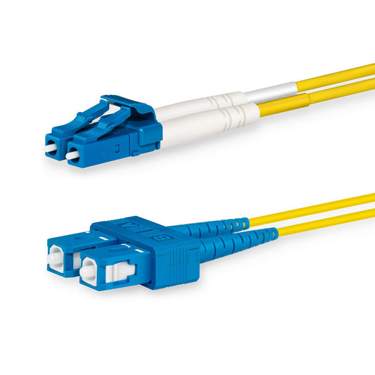 Lanview LVO231491 1m OS2 Singlemode Fibre Optic Cable – LC to SC, LSZH, Yellow