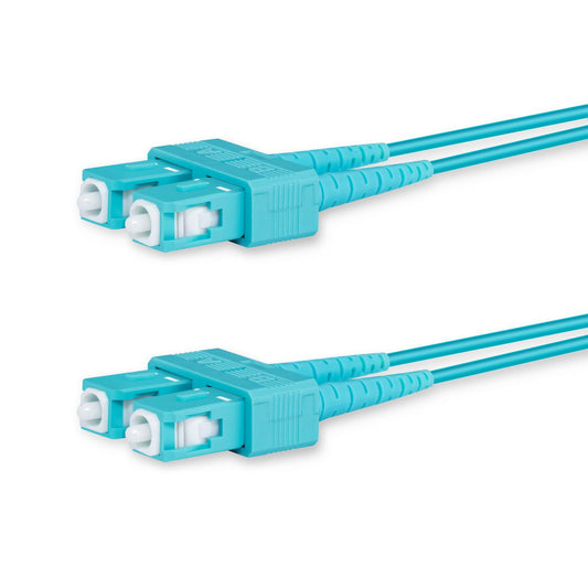 Lanview LVO231302 Fibre Optic Cable – 2m OM3 Multi-mode 2x SC LSZH Aqua