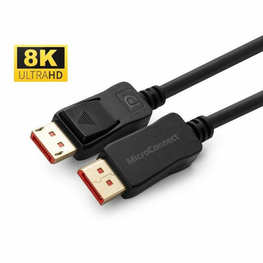 Microconnect DisplayPort 1.4 Cable 0.5m – 8K UHD, Gold-Plated, Black