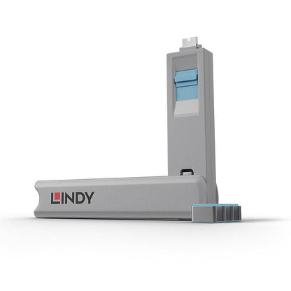 Lindy 40465 USB Type-C Port Blocker Key – 4-Pack, Blue, Secure Port Protection, ABS, 2-Year Warranty