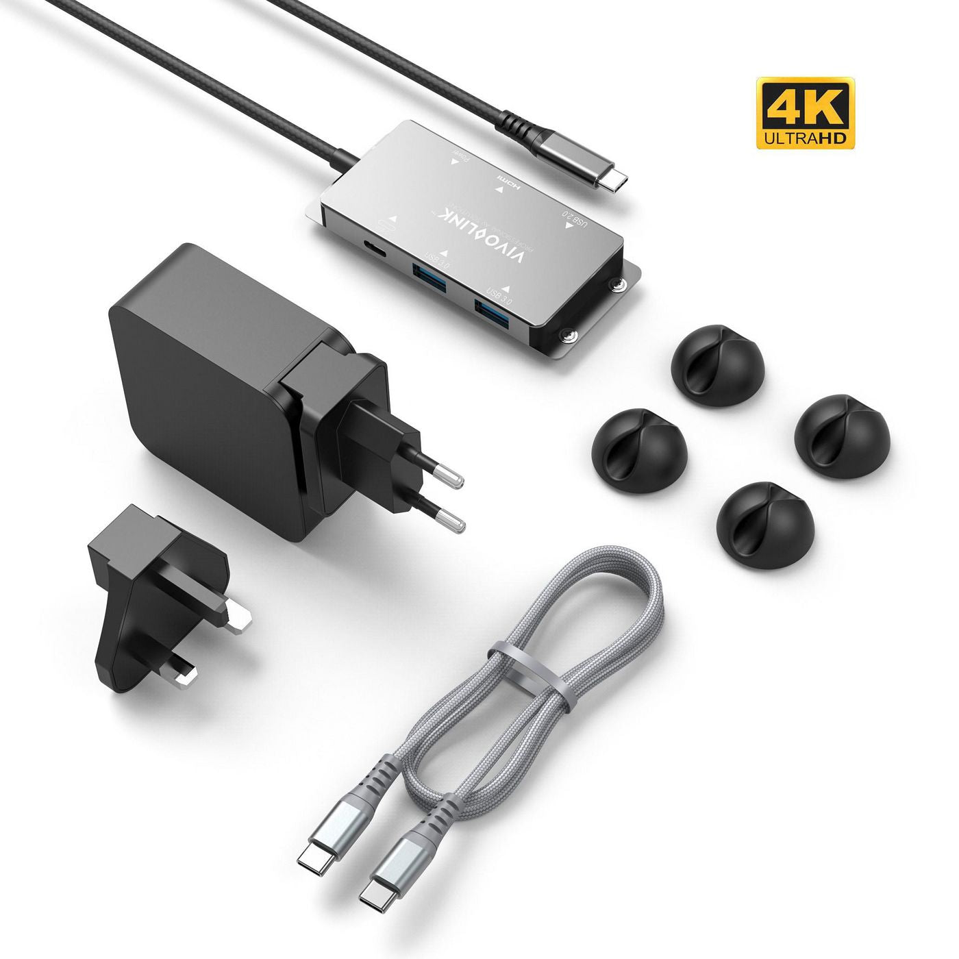 Vivolink VLUSBCHUB USB Graphics Adapter – USB-C Hub 4K HDMI Metal