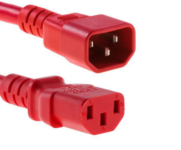 MicroConnect PE040630RED Red 3m Power Extension Cable C14 to C13 10A
